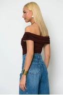 Κορμάκι off shoulder μπορντό