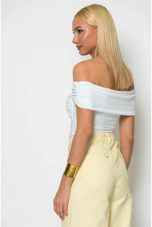 Κορμάκι off shoulder λευκό