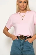 Basic κοντομάνικο t-shirt ροζ