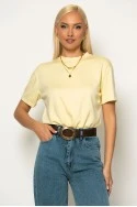 Basic κοντομάνικο t-shirt κίτρινο