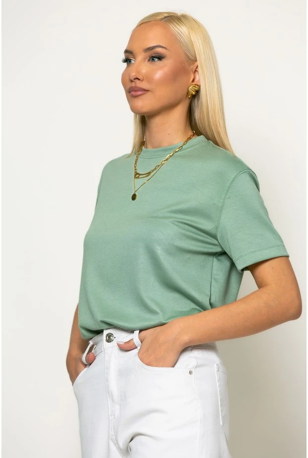 Basic κοντομάνικο t-shirt μέντα