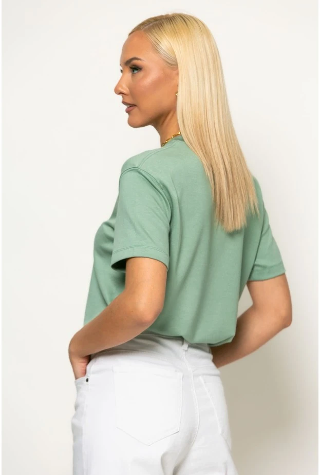 Basic κοντομάνικο t-shirt μέντα