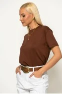 Basic κοντομάνικο t-shirt καφέ
