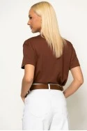 Basic κοντομάνικο t-shirt καφέ