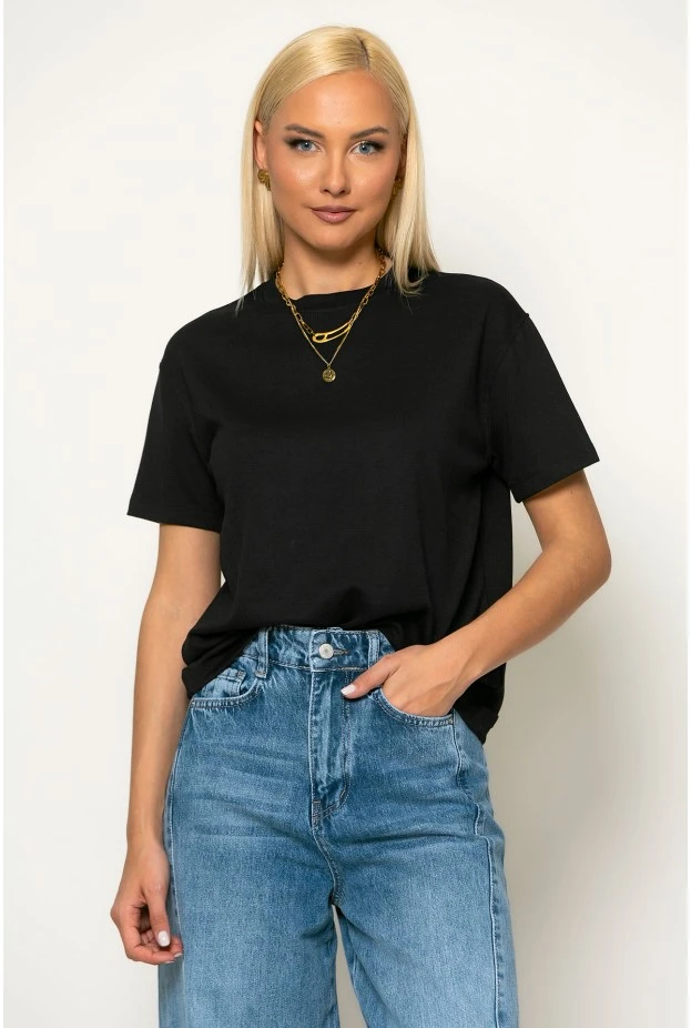 Basic κοντομάνικο t-shirt μαύρο