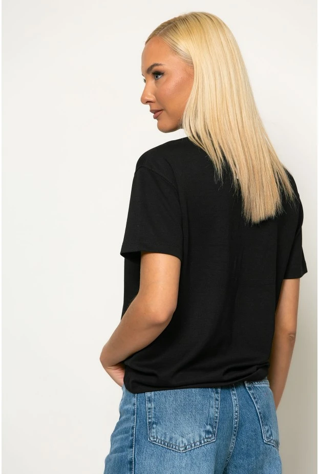 Basic κοντομάνικο t-shirt μαύρο