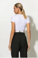 Crop top με δέσιμο μπροστά λευκό Crop top με δέσιμο μπροστά λευκό