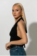 Halter crop top μαύρο Halter crop top μαύρο