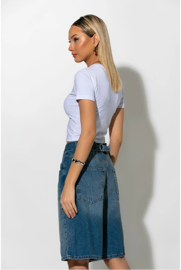 Basic crop top λευκό
