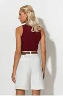 Crop top με παρτούς ώμους μπορντό Crop top με παρτούς ώμους μπορντό