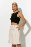 Crop top με παρτούς ώμους μαύρο