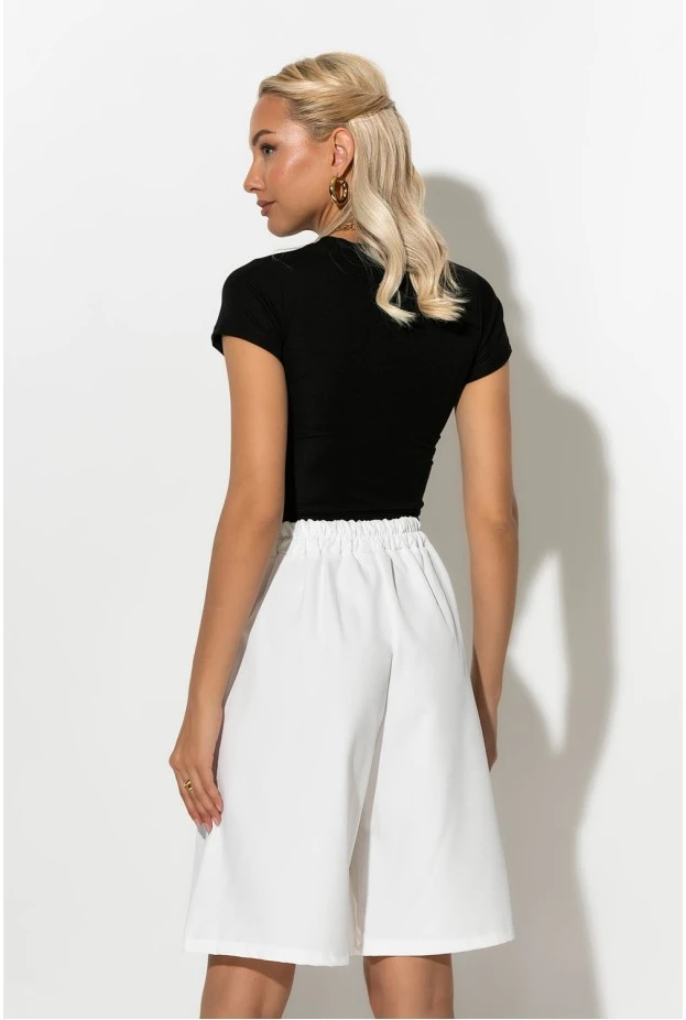 Crop top με φιογκάκια απο πέρλες μαύρο