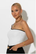 Crop top με έναν ώμο λευκό Crop top με έναν ώμο λευκό