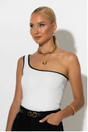 Crop top με έναν ώμο λευκό Crop top με έναν ώμο λευκό