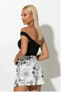 Crop top με έναν ώμο και κορδόνια στο πλάι μαύρο Crop top με έναν ώμο και κορδόνια στο πλάι μαύρο