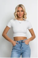 Crop top με κρίκο και ανοίγματα στην πλάτη λευκό