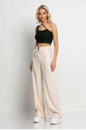 Crop top με λοξή τιράντα μαύρο
