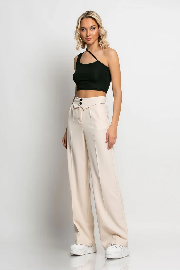Crop top με λοξή τιράντα μαύρο