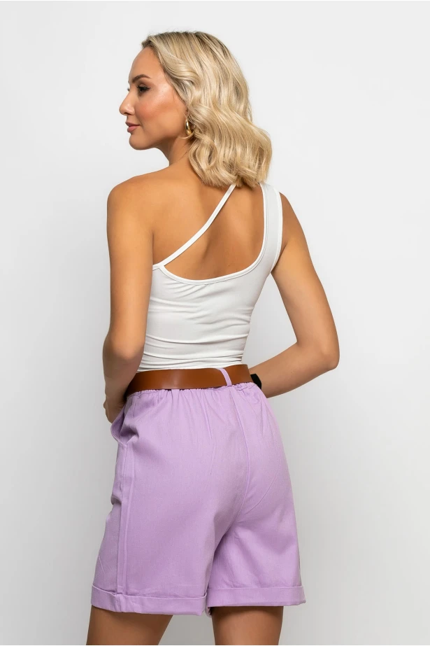 Crop top με λοξή τιράντα λευκό