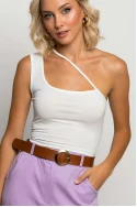 Crop top με λοξή τιράντα λευκό