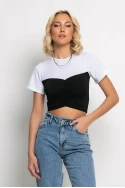 Crop top σε στυλ κορσέ μαύρο-λευκό Crop top σε στυλ κορσέ μαύρο-λευκό