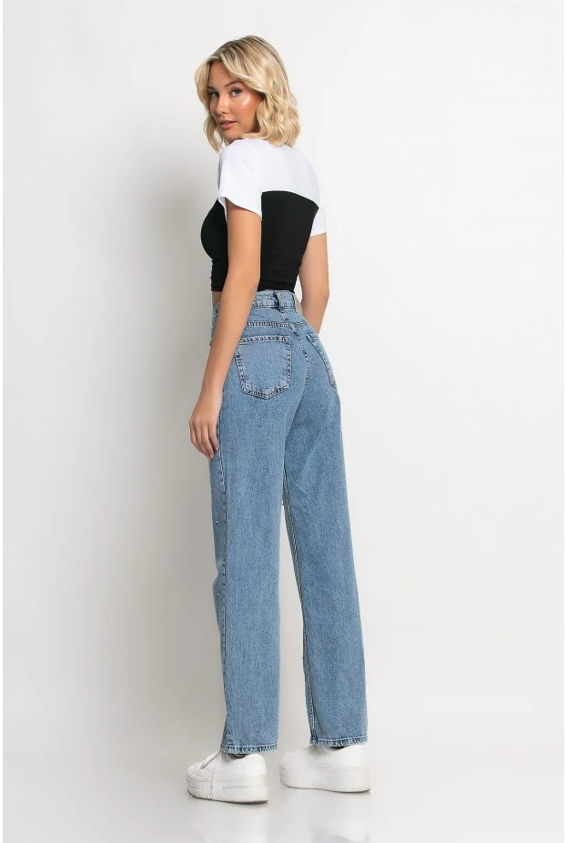 Crop top σε στυλ κορσέ μαύρο-λευκό