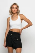 Crop top με χιαστί τιράντα στην πλάτη λευκό