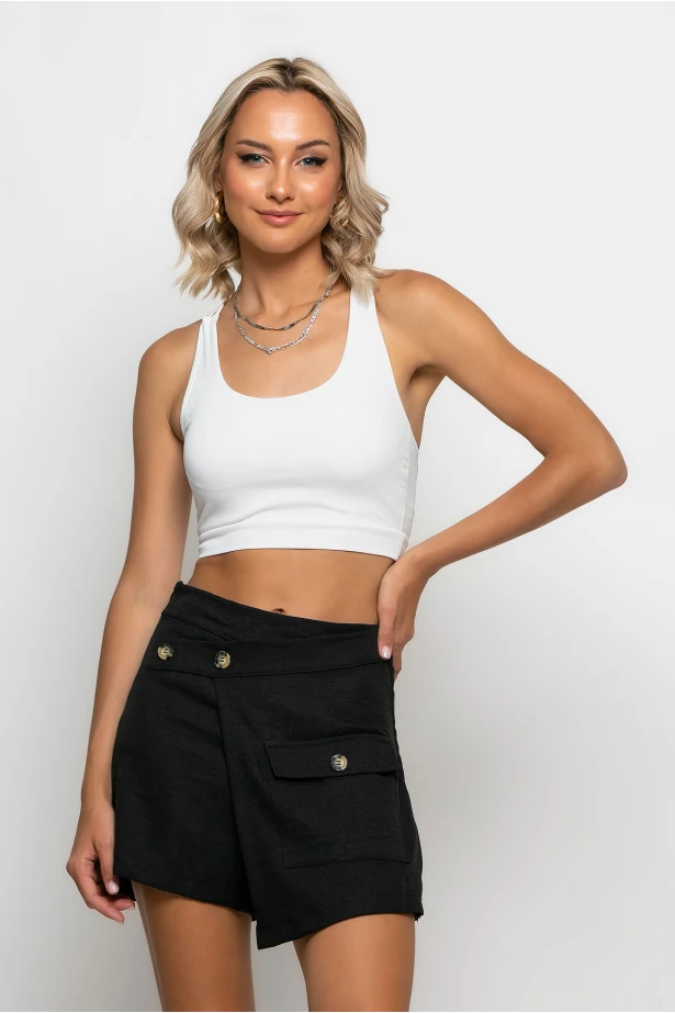 Crop top με χιαστί τιράντα στην πλάτη λευκό
