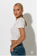 Crop top δαντέλα λευκό