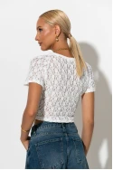 Crop top δαντέλα λευκό