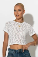 Crop top δαντέλα λευκό