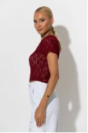 Crop top δαντέλα μπορντό