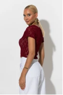 Crop top δαντέλα μπορντό