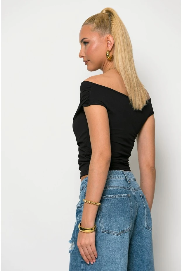 Μπλούζα off shoulder μαύρο