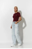 Cropped top με mini patch bear μπορντό Cropped top με mini patch bear μπορντό