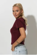 Cropped top με mini patch bear μπορντό Cropped top με mini patch bear μπορντό