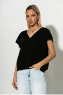 Καζάκα με v λαιμόκοψη μαύρο Καζάκα με v λαιμόκοψη μαύρο