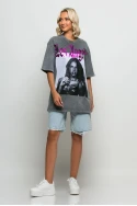 Oversized μπλούζα με στάμπα (los angeles) ανθρακί Oversized μπλούζα με στάμπα (los angeles) ανθρακί