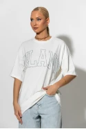 T-shirt με στρας milano λευκό T-shirt με στρας milano λευκό