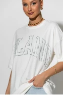 T-shirt με στρας milano λευκό T-shirt με στρας milano λευκό