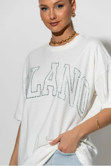 T-shirt με στρας milano γκρι