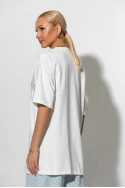 T-shirt με στρας milano λευκό T-shirt με στρας milano λευκό