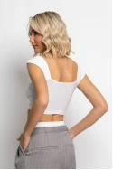 Crop top crossed knot λευκό