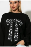 Oversized μπλούζα φούτερ με φιόγκο μαύρο Oversized μπλούζα φούτερ με φιόγκο μαύρο