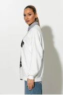 Oversized μπλούζα φούτερ με φιόγκο λευκό Oversized μπλούζα φούτερ με φιόγκο λευκό