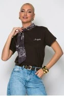 T-shirt με ενσωματωμένο μαντήλι καφέ