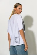 Oversized μπλούζα με στάμπα λευκό Oversized μπλούζα με στάμπα λευκό