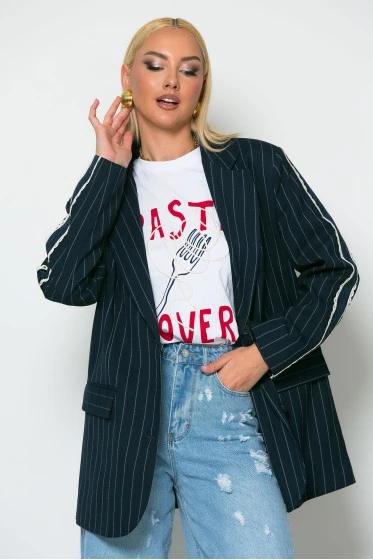 T-shirt με στάμπα pasta lover λευκό