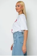 T-shirt με στάμπα pasta lover λευκό