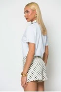 Σορτς pin up πουά κρεμ